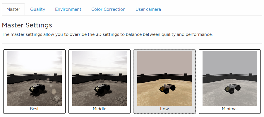 Set graphical settings to low